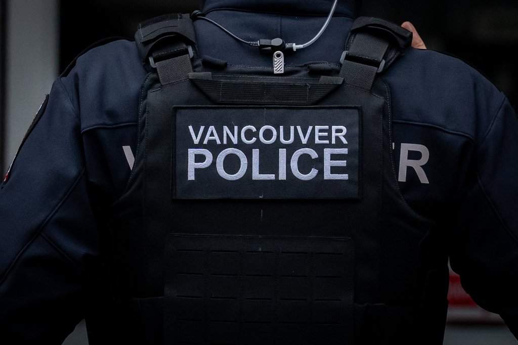 A Vancouver police officer is pictured in Vancouver on Dec. 4, 2024.