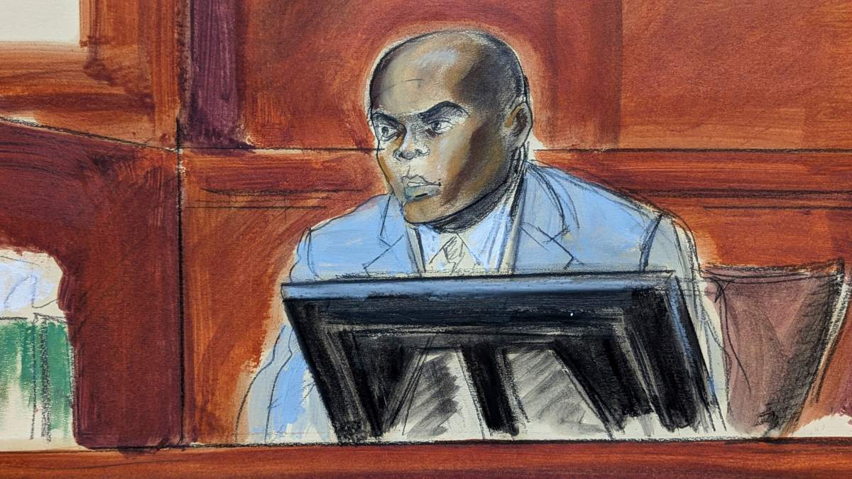 Daniel Phillip testifies on the witness stand on the first day of Sean Diddy Combs' trial in Manhattan federal court, Monday, May 12, 2025, in New York.