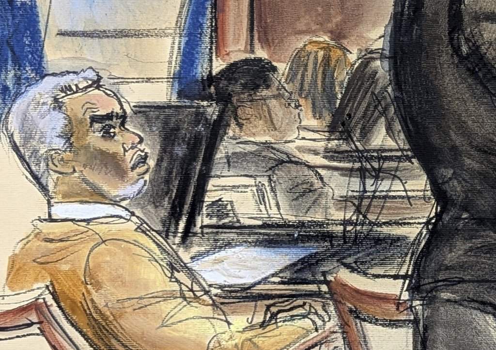 Sean 'Diddy' Combs looks on as lawyer Nicole Westmoreland cross examines Dawn Richard during Combs' sex trafficking and racketeering trial in Manhattan federal court, Monday, May 19, 2025, in New York.