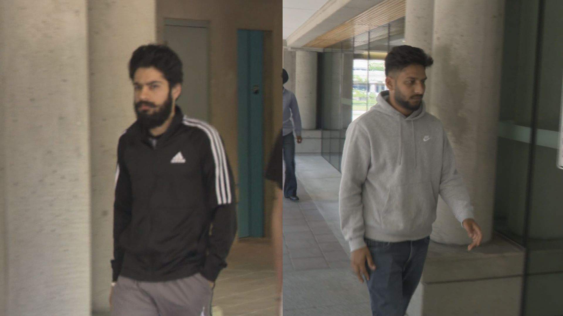 Jagdeep Singh and Gaganpreet Singh outside court for sentencing of a fatal hit-and-run.