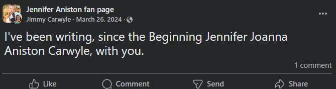 A screenshot of Jimmy Carwyle's post on Facebook.