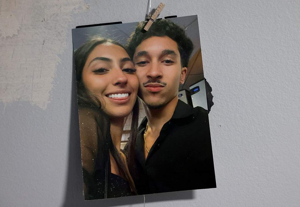 A photo of Marcelo Gomes Da Silva with his girlfriend, Julianys Rentas Figueroa, is seen in his bedroom on June 2, 2025.