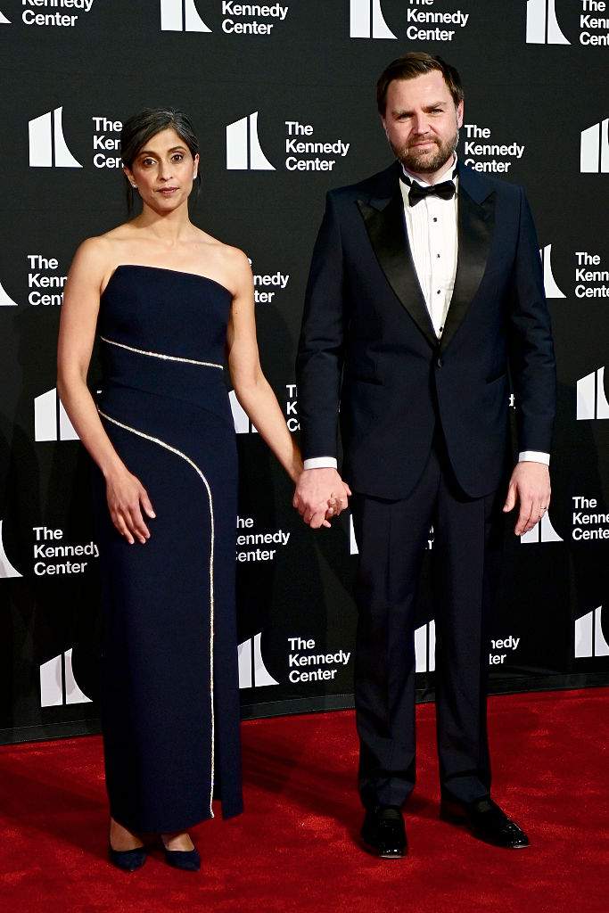Usha Vance and U.S. Vice President JD Vance attend the opening night of "Les Misérables" at The Kennedy Center on June 11, 2025 in Washington, DC.