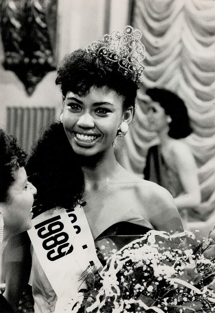 Juliette Powell weeps with joy after being crowned Miss Canada in Toronto.