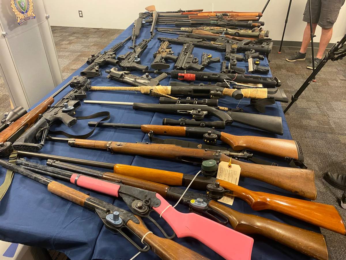 Some of the firearms seized by police as part of Project Quarry.