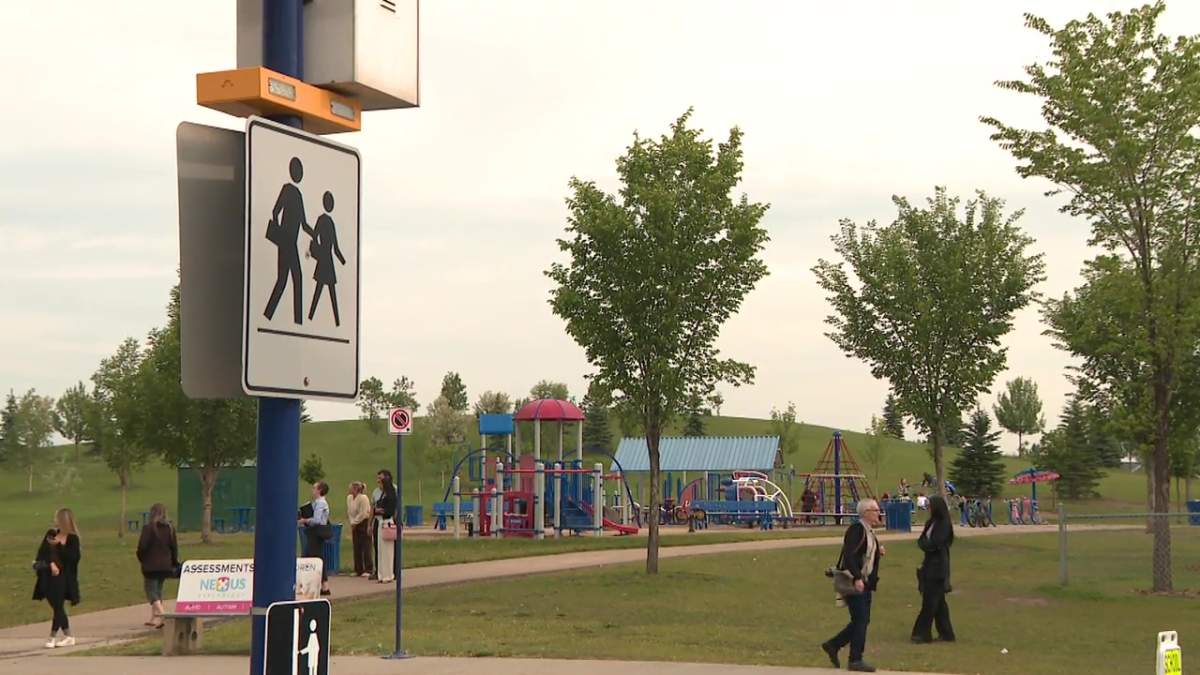 A playground zone at Michael Strembitsky School in south Edmonton on Wednesday, June 25, 2025.