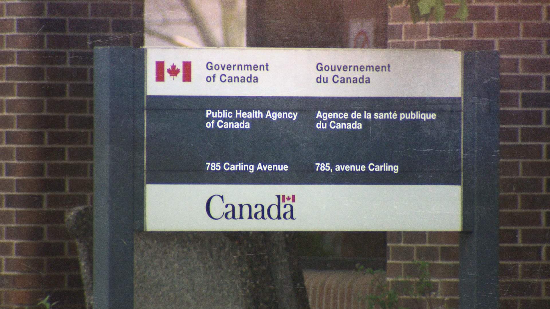 The Ottawa headquarters sign of Public Health Agency of Canada on Carling Avenue in Ottawa