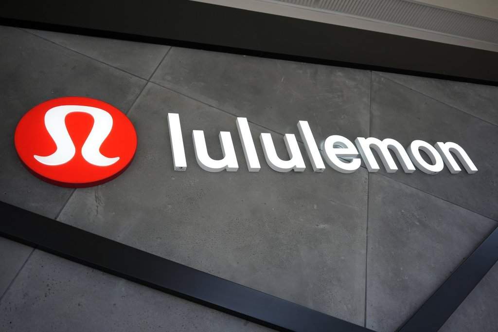 This is the Lululemon logo on a Lululemon store in Pittsburgh, Monday, June 3, 2024. (AP Photo/Gene J. Puskar).