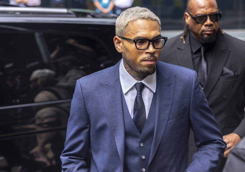 Chris Brown arrives at Southwark Crown Court over allegations of attacking producer Abe Diaw with a bottle at a London nightclub in February 2023, in London, United Kingdom, on June 20, 2025.