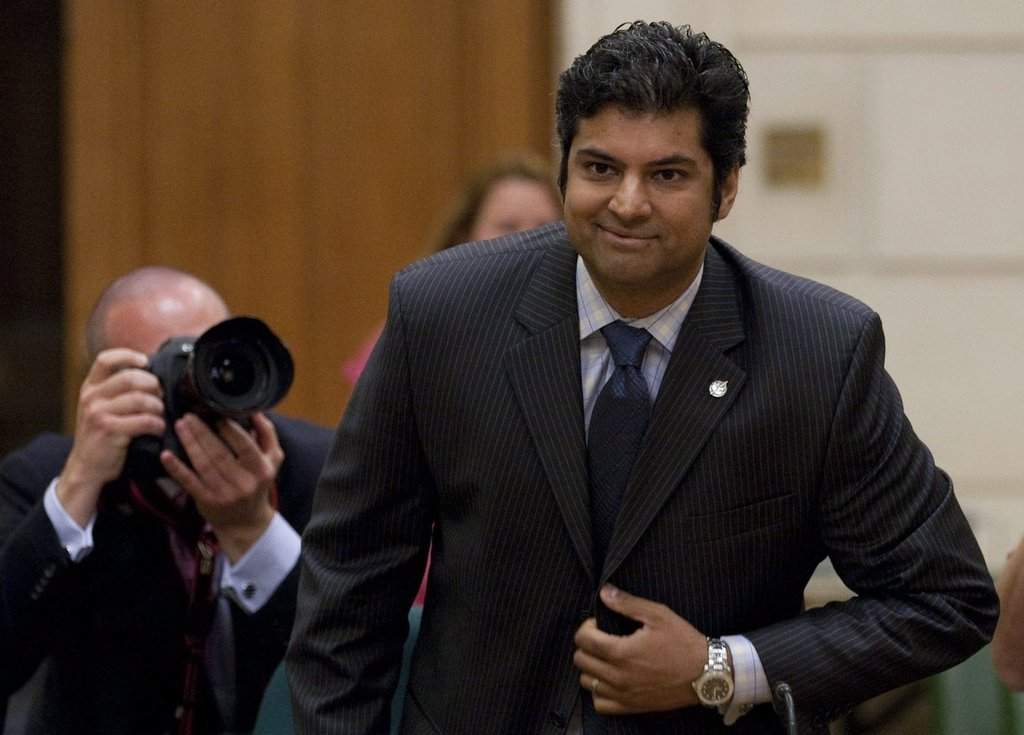 Rahim Jaffer takes his seat as he appears before the Standing Committee on Government Operations and Estimates on Parliament Hill in Ottawa, Thursday, June 17, 2010.