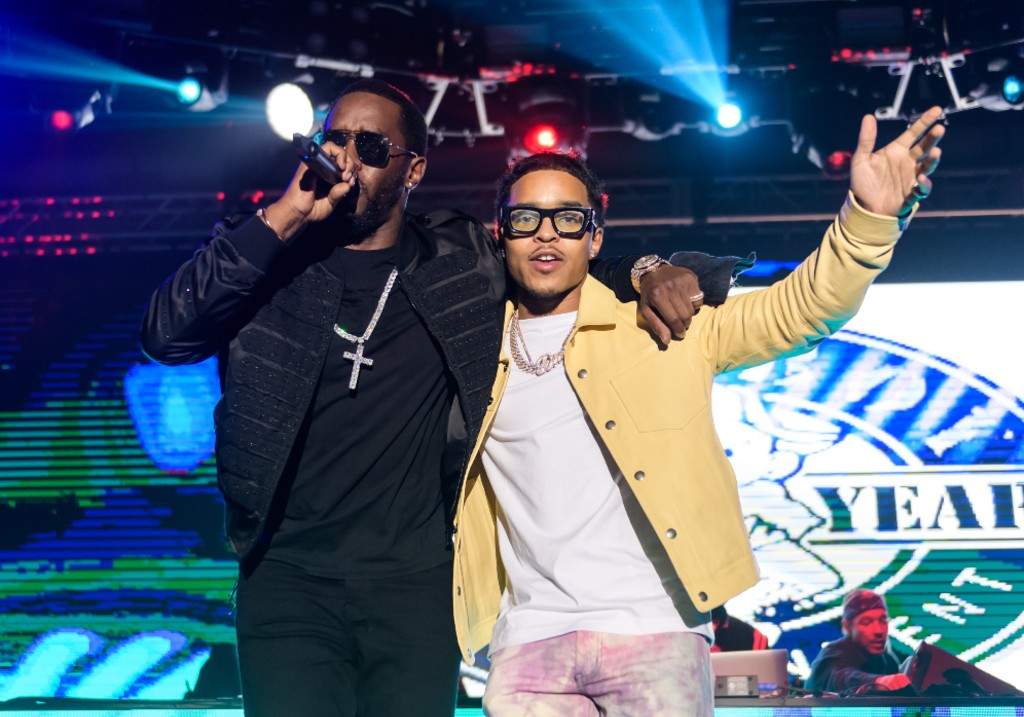 (L-R) Sean "Diddy" Combs and Justin Combs perform onstage during Shaq's Fun House at Mana Wynwood Convention Center on January 31, 2020 in Miami, Florida.