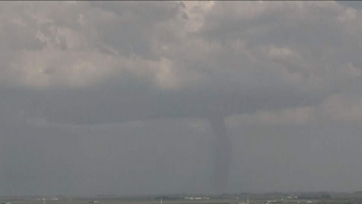 A tornado east of Regina on June 19, 2025.