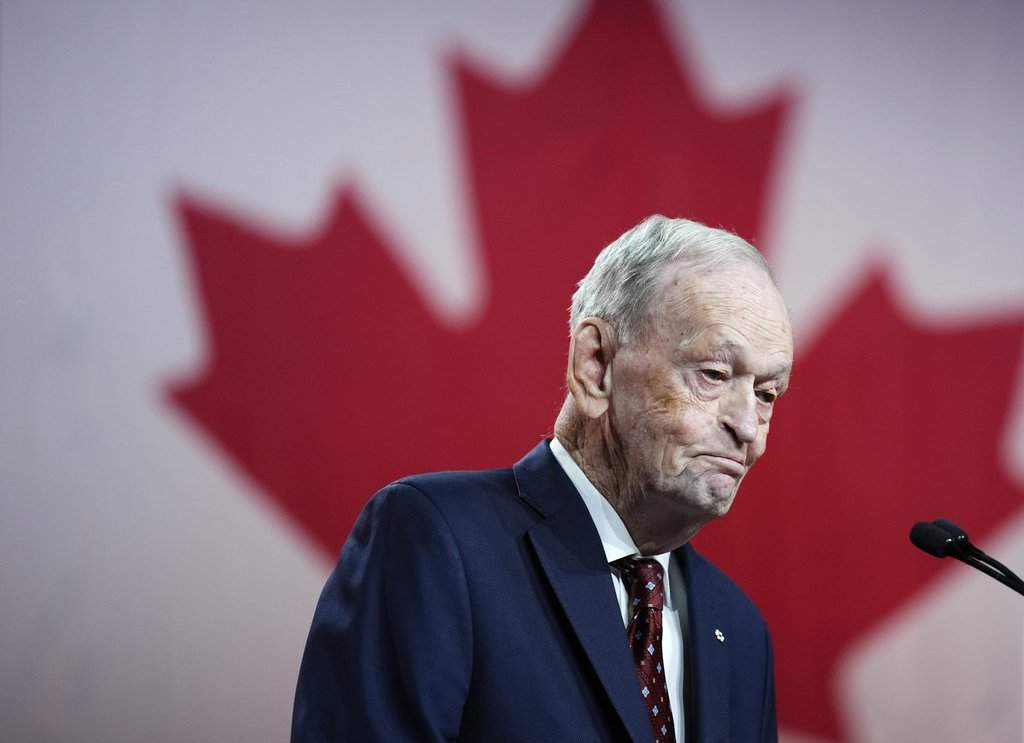 Former prime minister Jean Chretien speaks at the Liberal Leadership Event in Ottawa, on Sunday, March 9, 2025. 