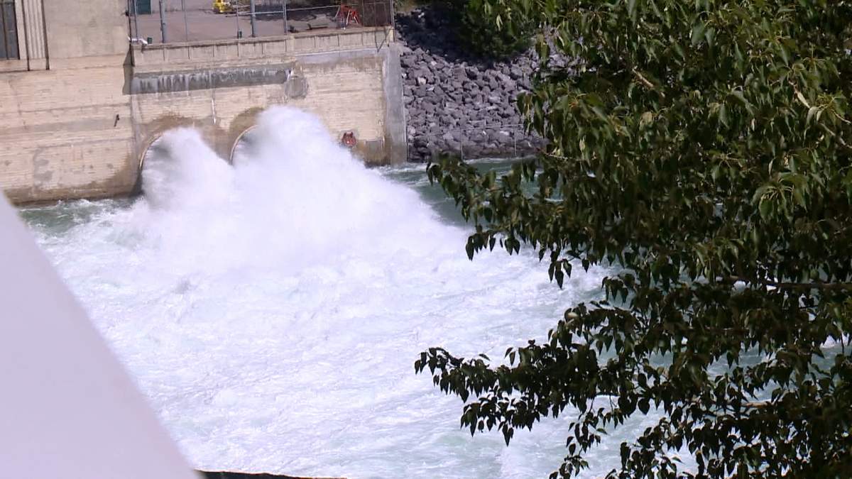 While the 100 milimetres of rain expected to fall on the Calgary area is about a third of the amount of rain that fell on the city during the 2013 flood, city officials have opened the gates on the Glenmore reservoir to reduce water levels and increase its capacity to store runoff from the impending storm.
