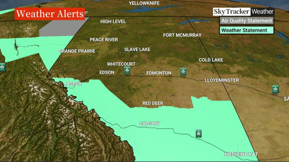 With the massive storm expected to dump up to 200 millimetres of rain on some parts of Alberta, Environment Canada has issued a series of special weather statements for an area stretching from Jasper to Waterton National Park.