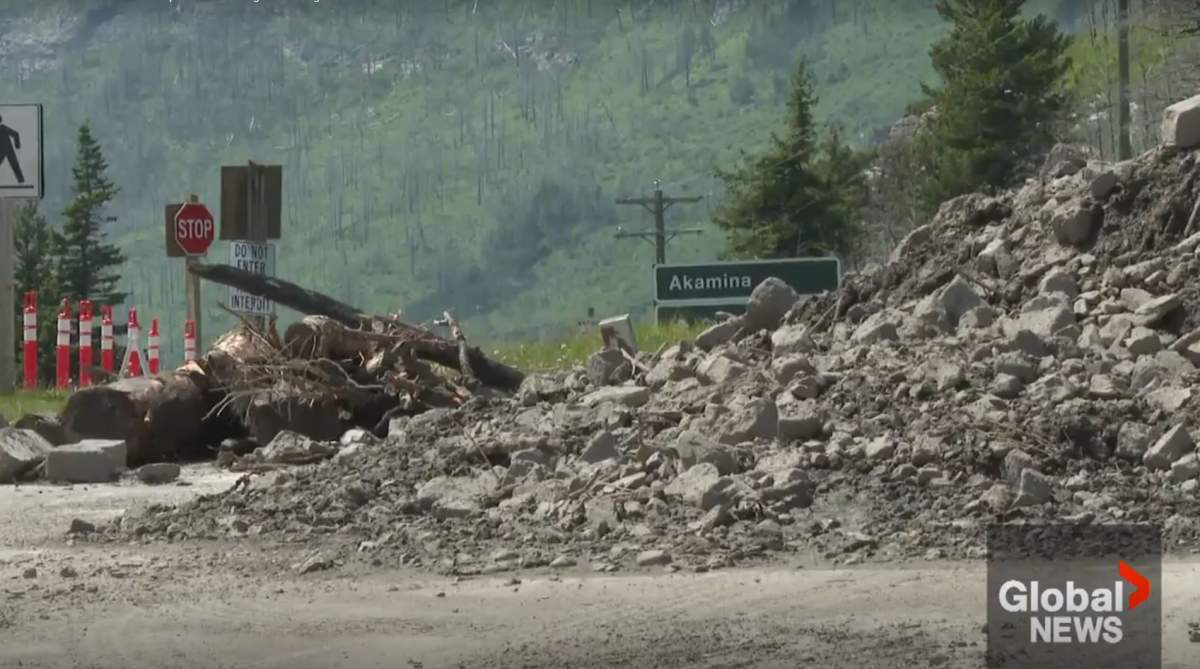 Parks Canada warns the heavy rain and snow forecast for the area around Waterton Lakes National Park could cause slides of rocks and debris, similar to another storm in 2023.