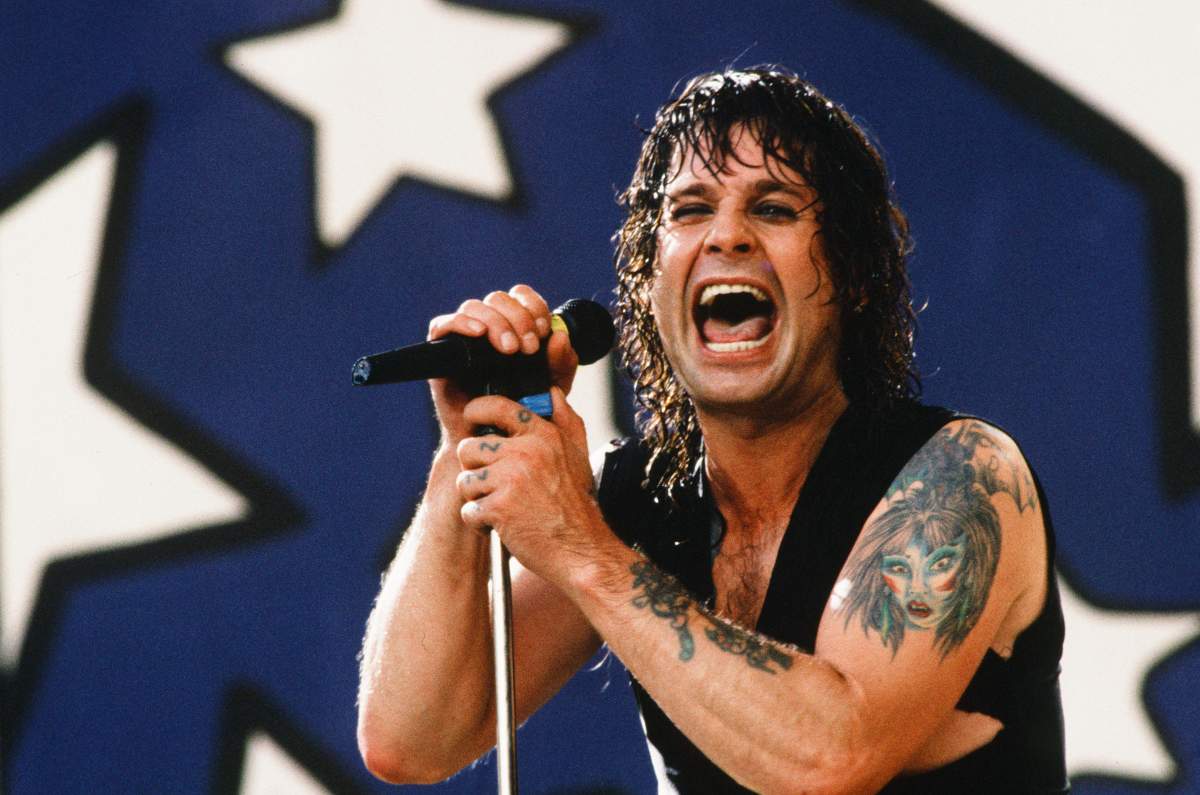 Ozzy Osbourne Band, live, Moscow Music Peace Festival 1989 at Luzhniki Stadium, Moscow, USSR, 12th and 13th August, 1989. Ozzy Osbourne (vocals).
