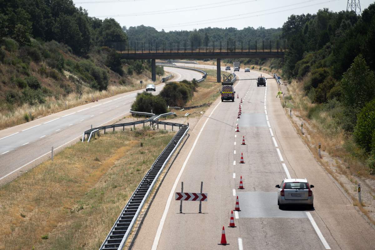 A view from the traffic accident of the Portuguese Liverpool player Diogo Jota who lost his life in Zamora, Spain on July 3, 2025.
