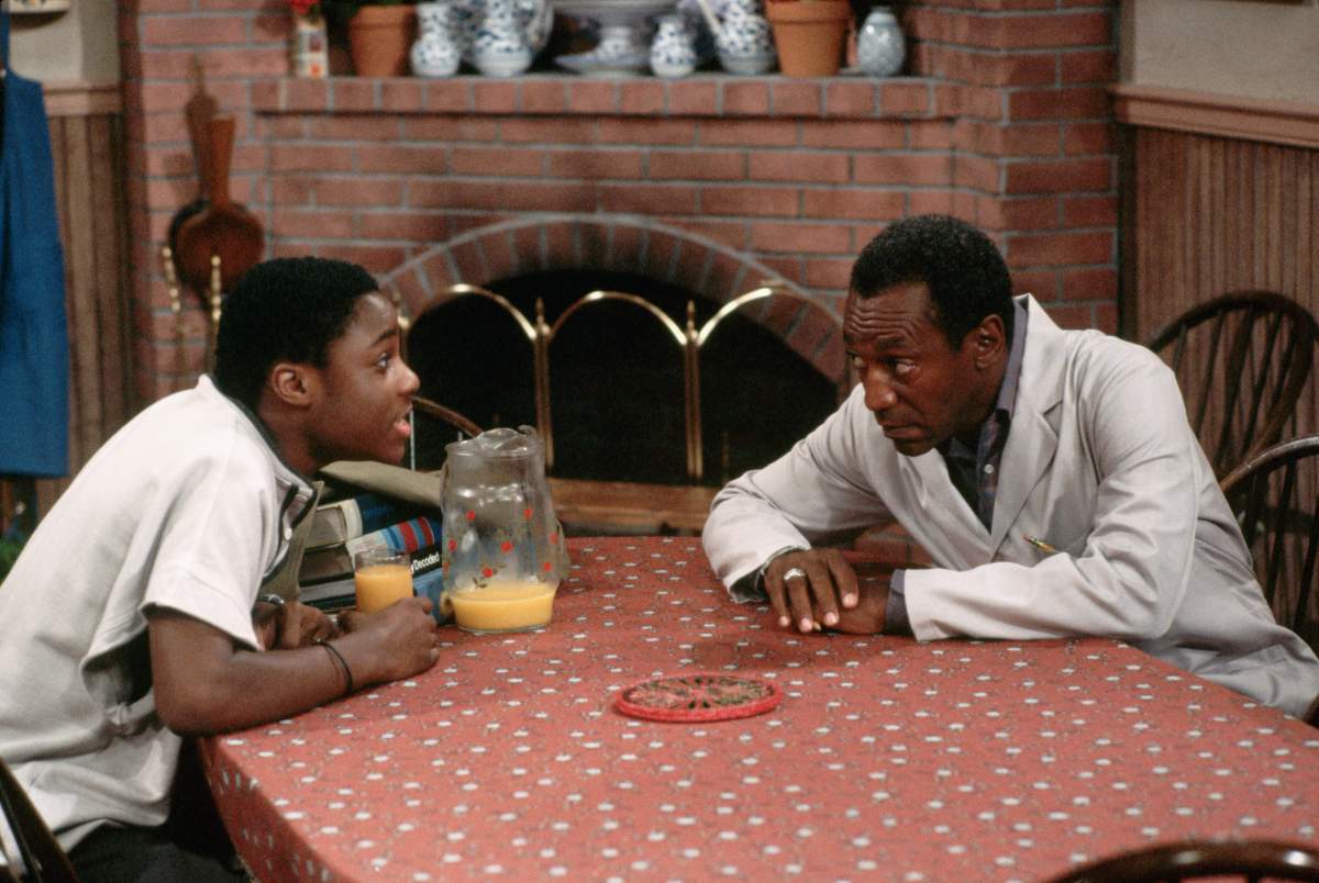 Bill Cosby acts with Malcolm-Jamal Warner in a scene from the 'Cosby Show.'