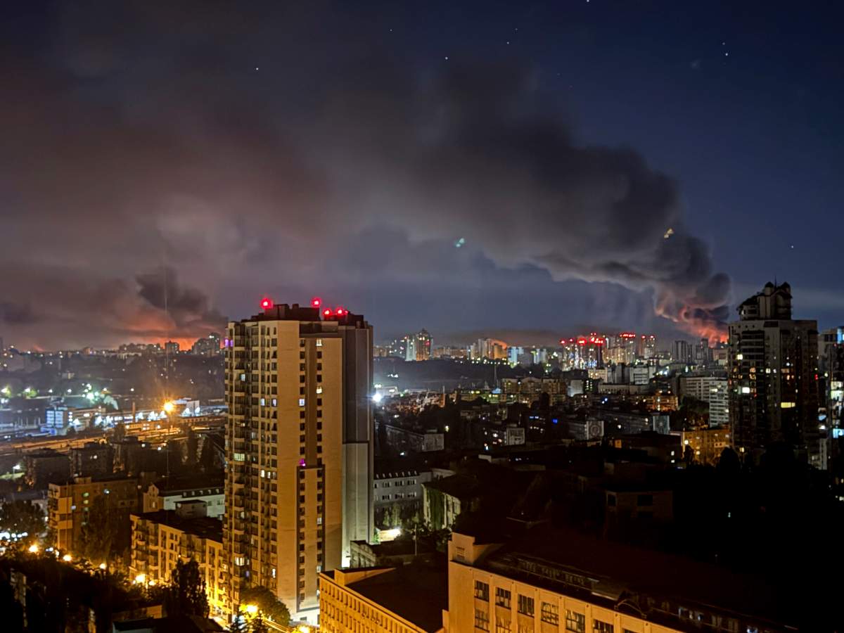 Smoke rises after a Russian strike on Kyiv, Ukraine, on Friday, July 4, 2025.