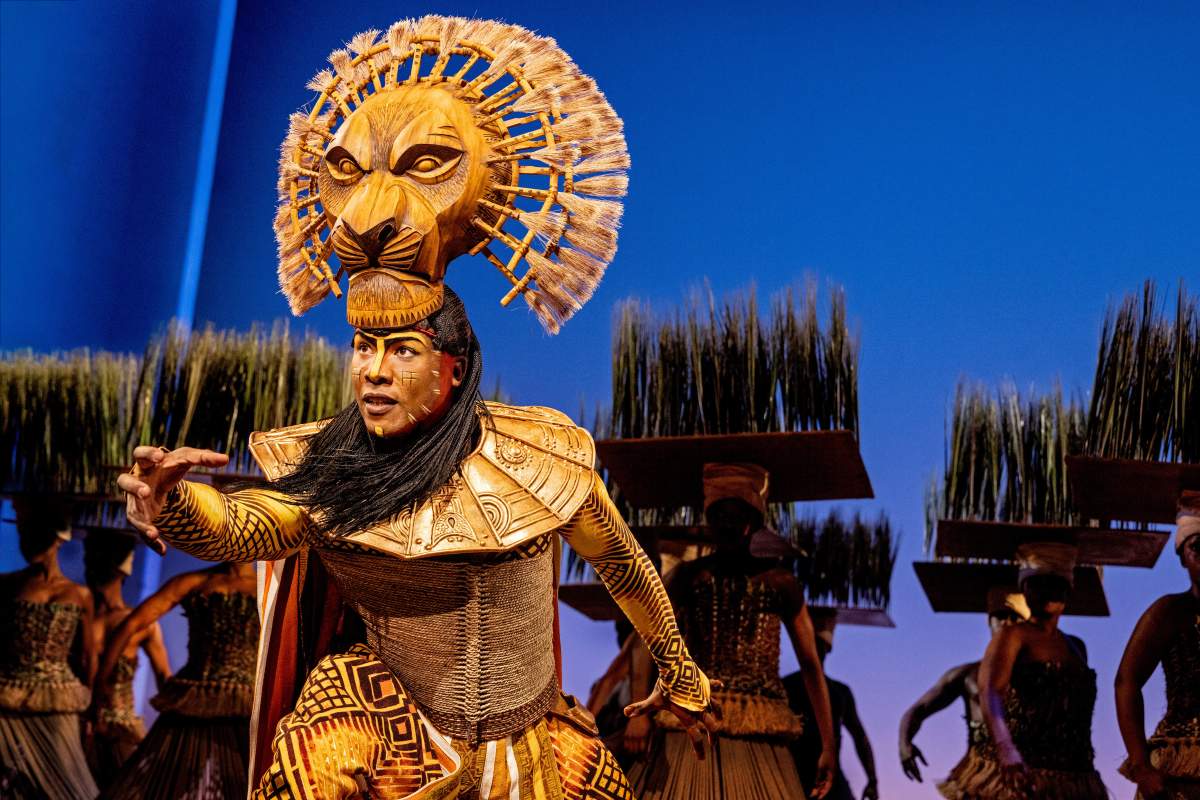 The character of slain king Mufasa in Broadway Across Canada's "The Lion King."