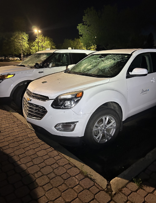 Vermilion RCMP say officers received a complaint on July 6, 2025 that a provincial government building, sheriffs vehicles, a courthouse and a McDonald's restaurant had been vandalized.