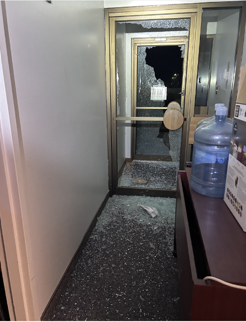 Vermilion RCMP say officers received a complaint on July 6, 2025 that a provincial government building, sheriffs vehicles, a courthouse and a McDonald's restaurant had been vandalized.