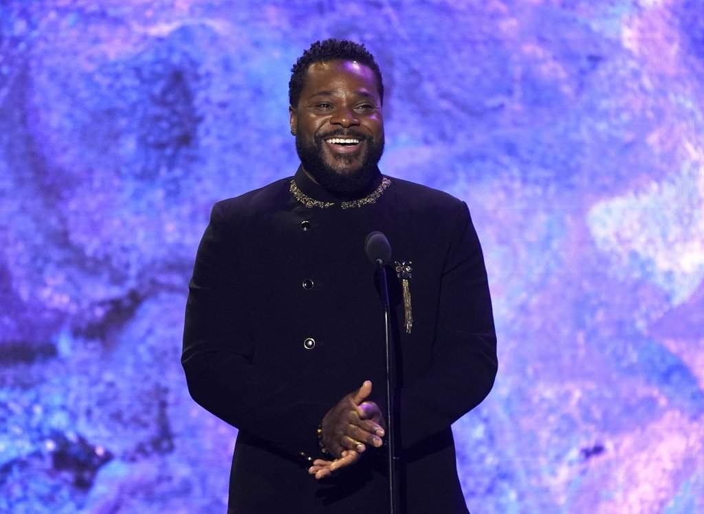 FILE - Malcolm-Jamal Warner speaks on stage at the 65th annual Grammy Awards on Sunday, Feb. 5, 2023, in Los Angeles.
