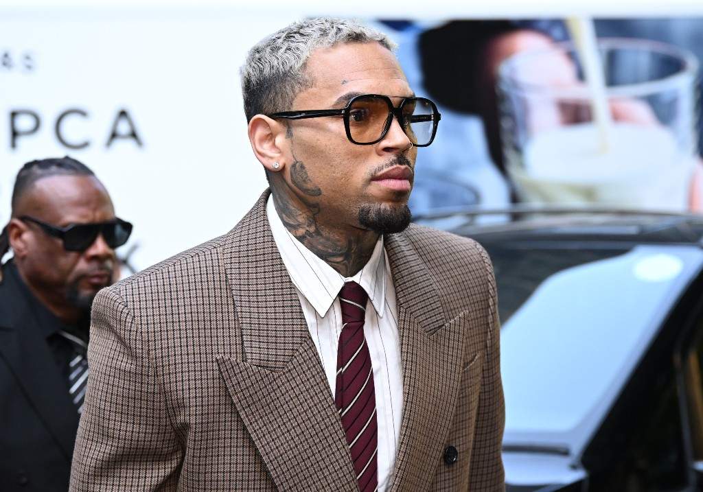 Chris Brown arrives at Southwark Crown Court on July 11, 2025 in London, England.