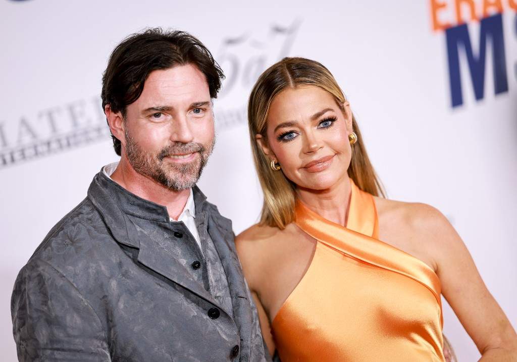 Aaron Phypers and Denise Richards attends the Race To Erase MS 30th Anniversary Gala at Fairmont Century Plaza on June 02, 2023 in Los Angeles, California.