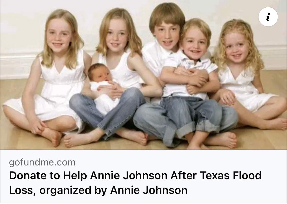 Julie Cole told Global News that a friend had contacted her on social media to make that an old photo of her six children was being used in an attempt to collect ill-gotten gains.