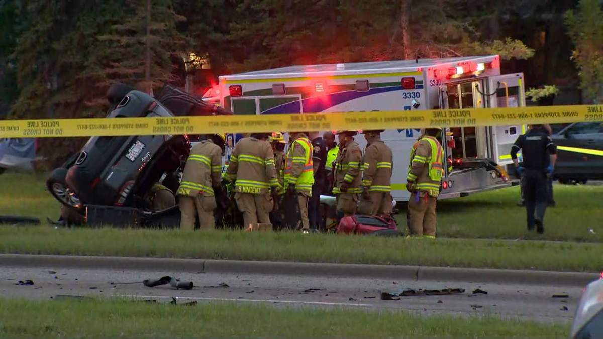 A horrific crash in northeast Calgary Monday morning has claimed the life of one person and sent three others to hospital in critical condition.