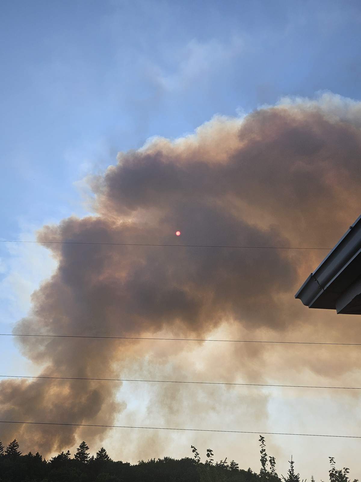 Wildfire smoke can be seen near Susies Lake in Halifax.