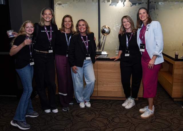 Rowan Carroll (daughter of), Emily Cordonier (Emcee and ex-Canadian National Volleyball player and UBC Athletics Alumni Engagement), Julie, Jill, Courtney Campbell (pro golfer & founder of Birdies, Babes, & Golf), Theresa Resch (President, Toronto Tempo)