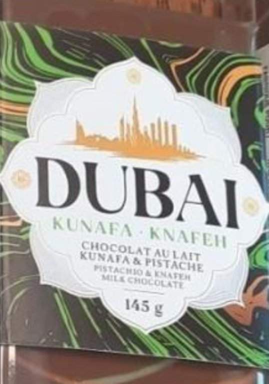A Dubai brand pistachio and knafeh milk chocolate bar is shown in this undated handout photo. THE CANADIAN PRESS/Handout – government of Canada