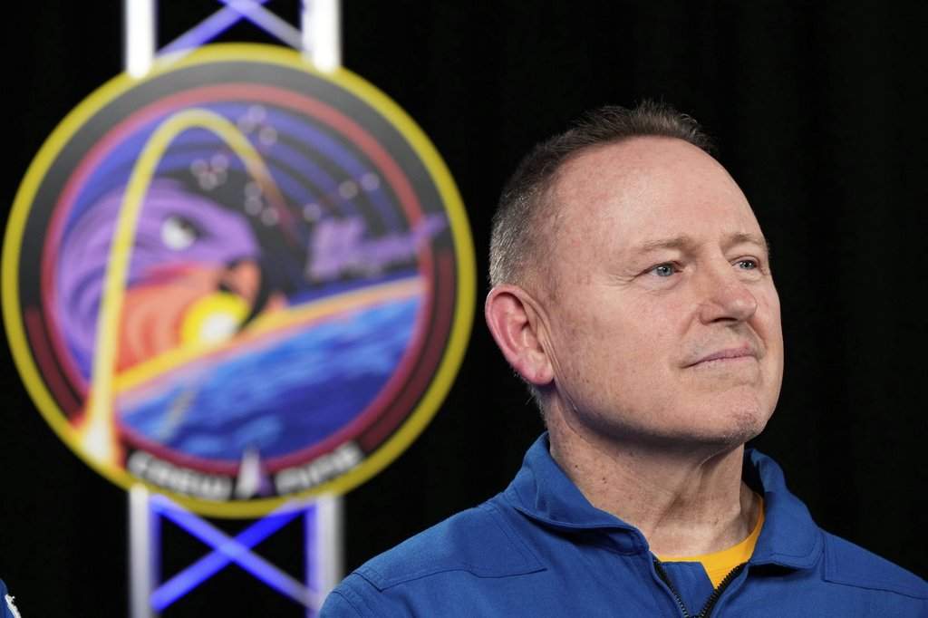 Astronaut Butch Wilmore is interviewed at Johnson Space Center on March 31, 2025, in Houston.