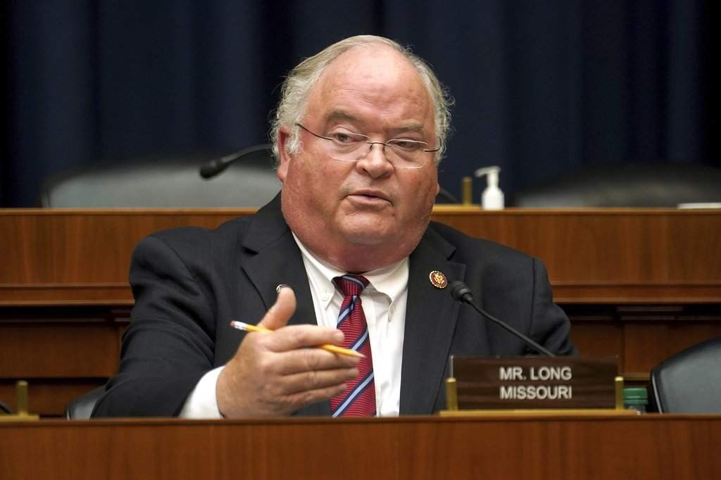 FILE - Rep. Billy Long, R-Mo., asks questions during hearing May 14, 2020, on Capitol Hill in Washington. (Greg Nash/Pool via AP, File).