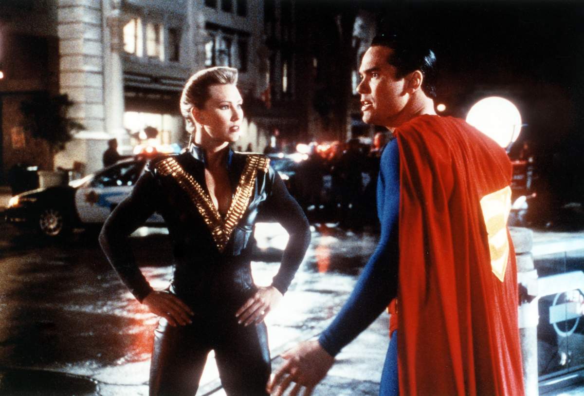 From left: Lori Fetrick, Dean Cain, 'Faster Than a Speeding Vixen', season 4, ep. 17.