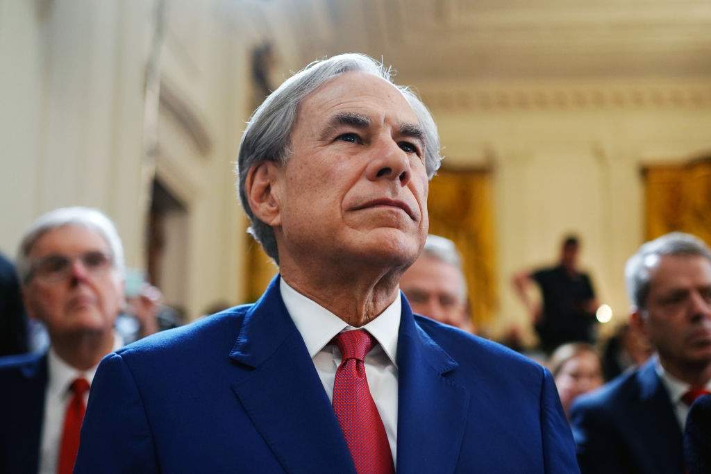 Greg Abbott, governor of Texas, as US President Donald Trump, not pictured, speaks before an executive order signing in the East Room of the White House in Washington, DC, US, on Thursday, March 20, 2025.