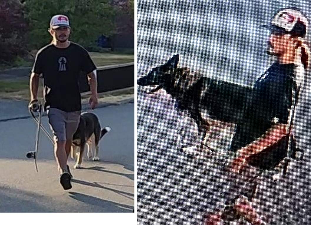 Do you recognize this man or this dog? Nanaimo RCMP would like to speak with him.