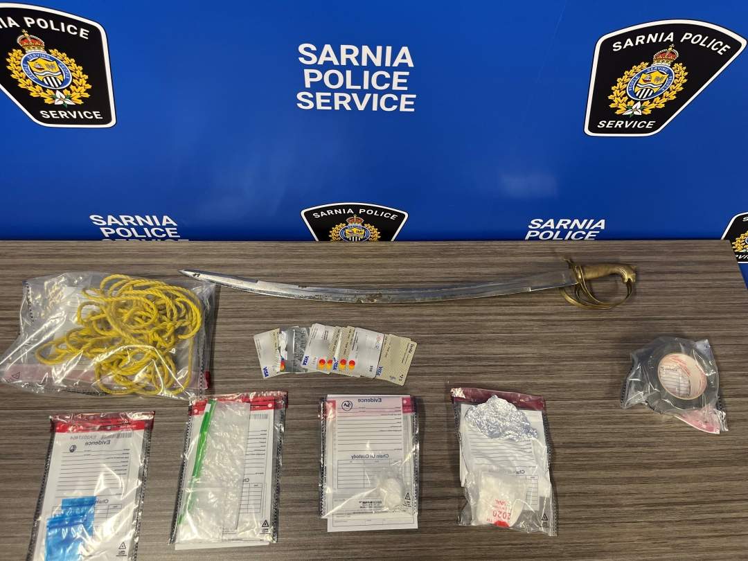 Items found by Sarnia Police in kidnapping investigation.