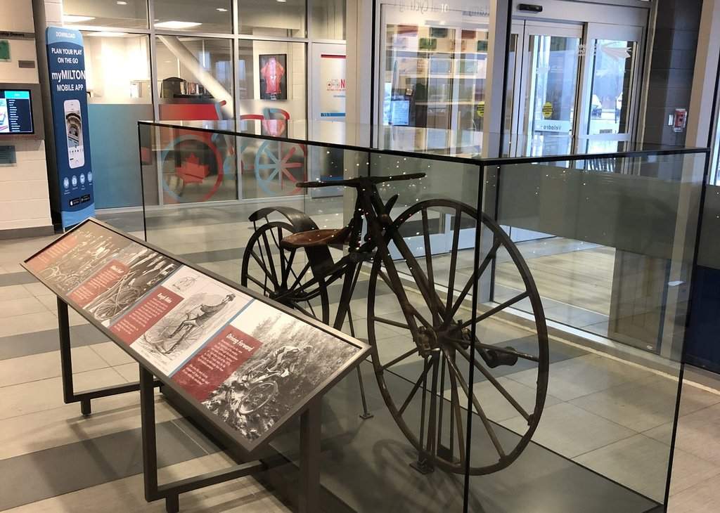 A historical bicycle is seen on display at the Halton Region Heritage Services in this undated handout photo. It's one of nearly 35,000 artifacts that will be rehomed when the Region's heritage services shutter at the end of the year. THE CANADIAN PRESS/Handout (Mandatory Credit).