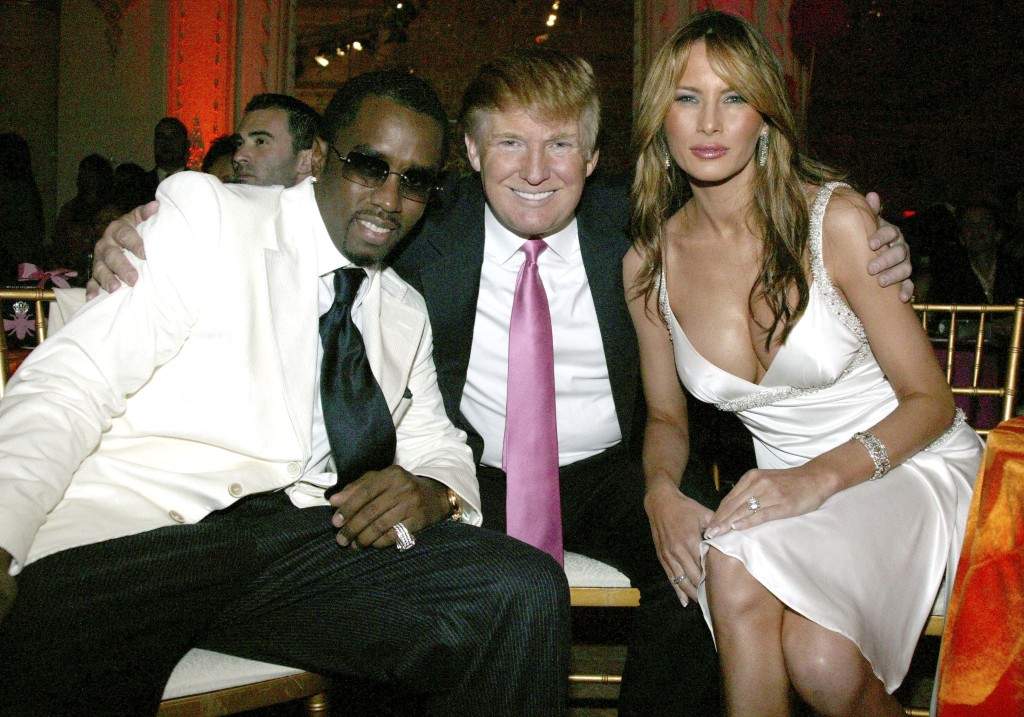 Sean 'Diddy' Combs, Donald Trump and Melania Trump at the 'Art for Life' Gala honouring Combs.