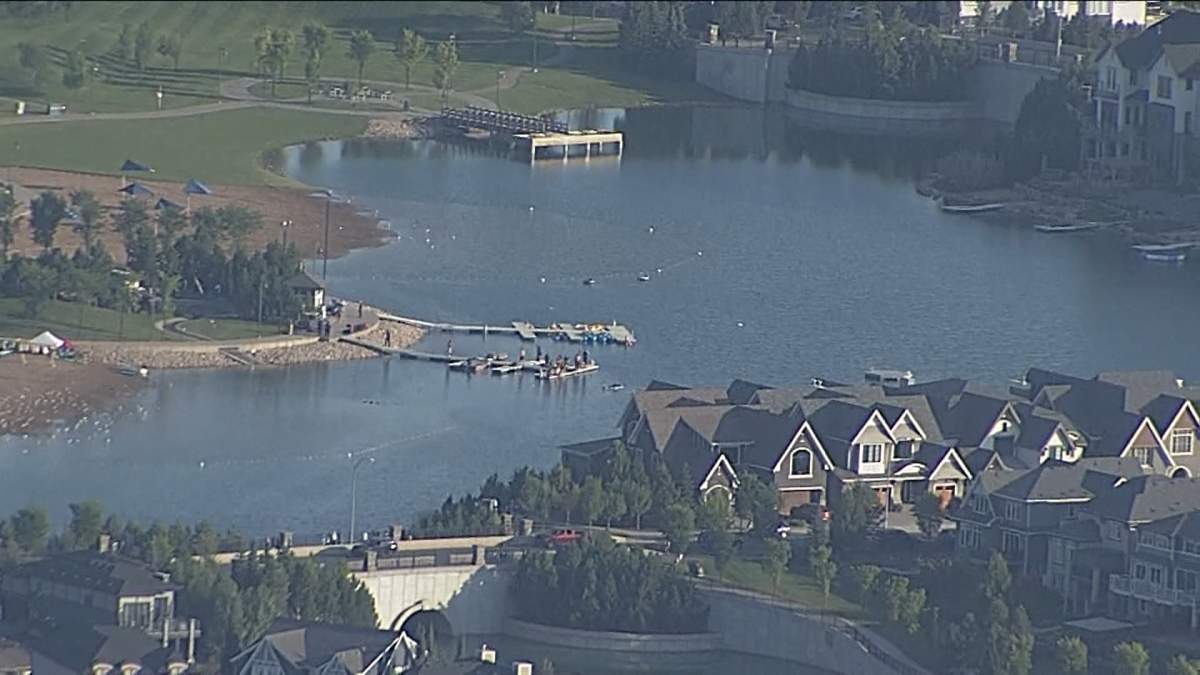 The Mahogany Homeowners Association website says Mahogany Lake is about 25 hectares (64 acres) in size.