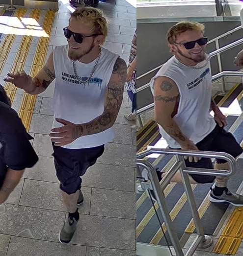 Calgary police are asking for the public's help identifying a man accused in the random assault of another man at the Marlborough CTrain station on July 11, 2025.