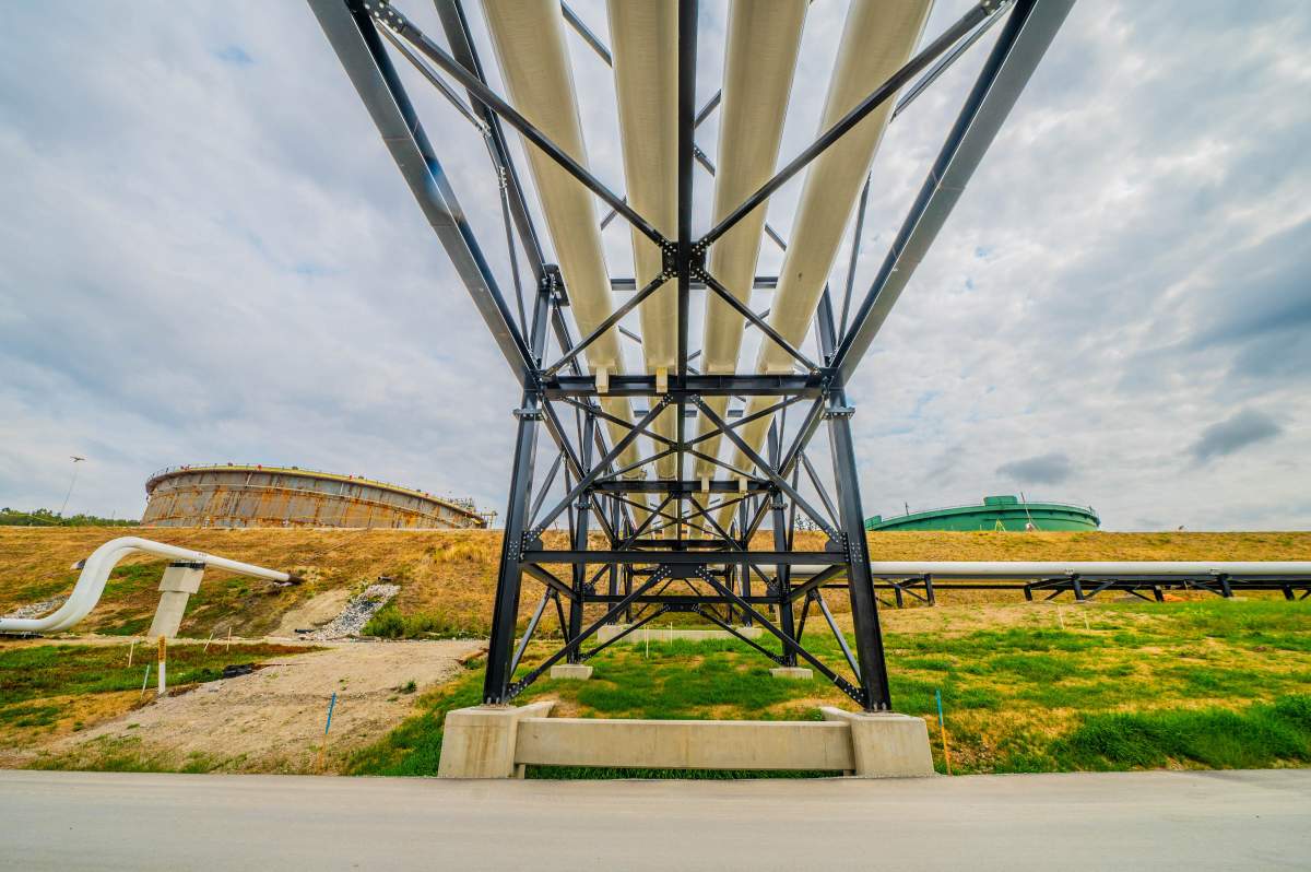 The Trans Mountain Pipeline terminal in Burnaby, B.C. from where oil is sent to the Parkland refinery and Westridge marine terminal for shipment to overseas markets.