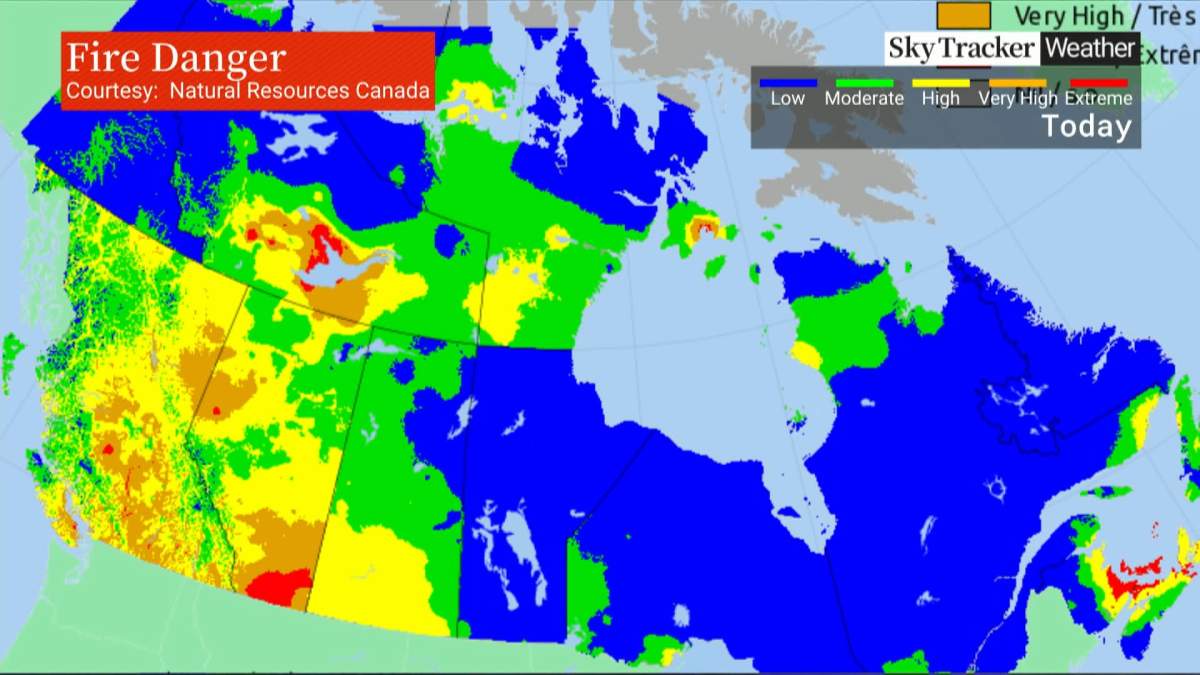 The prolonged period of hot weather is also expected to affect the wildfire danger which is currently listed as moderate to extreme across much of Alberta.