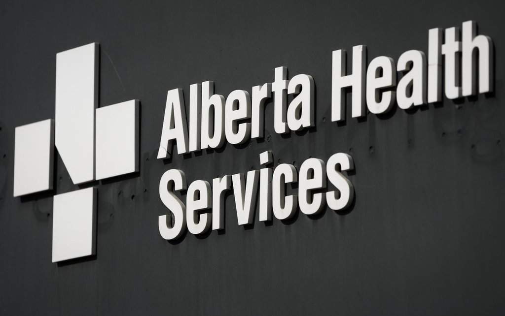 An Alberta Health Services sign is pictured outside the Rockyview General Hospital in Calgary, Thursday, March 20, 2025.