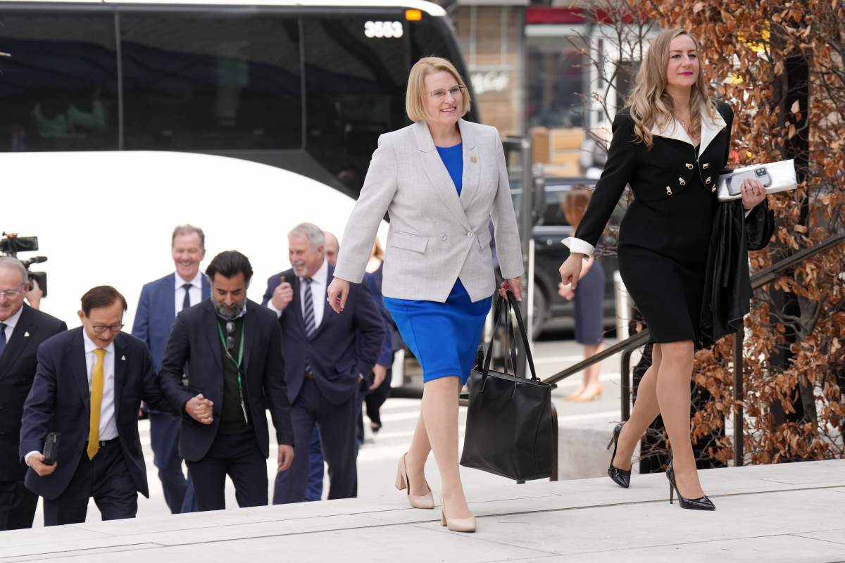 Sylvia Jones arrives for a cabinet swearing-in-ceremony in Toronto on Wednesday, March 19, 2025.