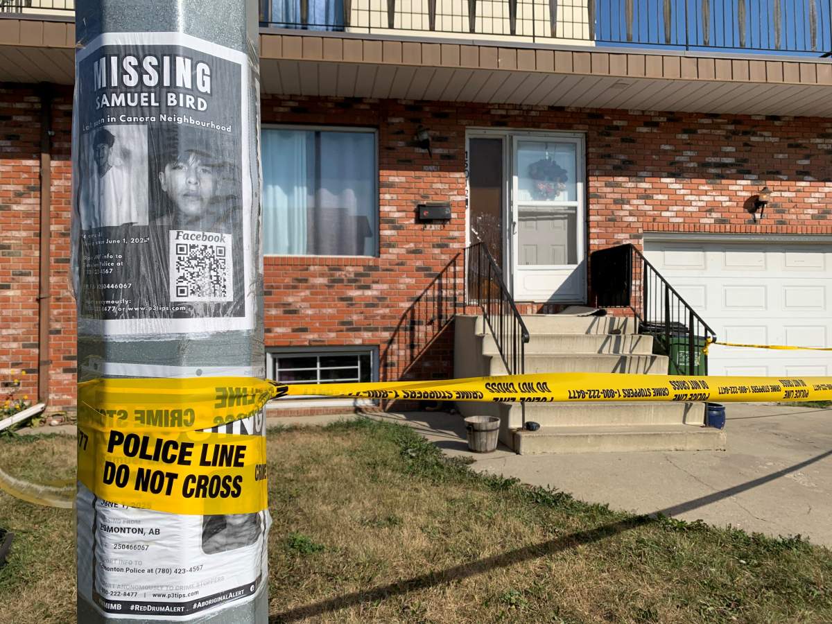 A home in west Edmonton was searched on Thursday, Sept. 18, 2025 as police continue to investigate what happened to Edmonton teen Samuel Bird.